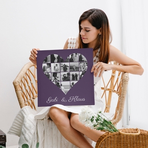 Create Your Own Heart-Shaped Photo Collage Canvas – Personalized for Couples