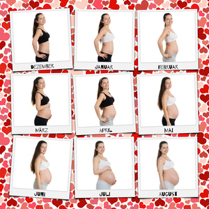 Create Your Custom Pregnancy Belly Collage - 9 Month Polaroid Style