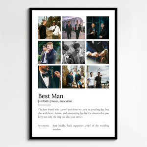 Create Your Own Best Man Definition Poster - Personalized Photo Gift