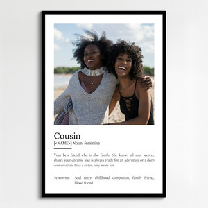 Create Your Custom Cousin Definition Poster - Personalize with Your Photos & Text