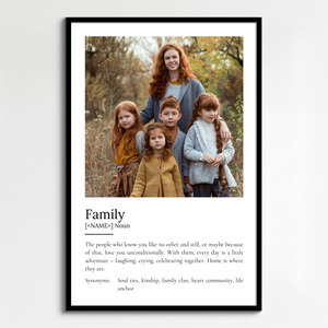 Create Your Custom Family Definition Poster – Personalized Duden-Style Gift