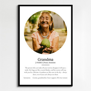 Create a Custom Grandma Definition Poster - Add Your Photos
