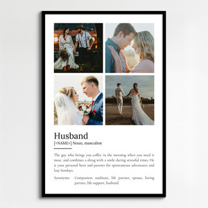 Create a Custom Husband Definition Photo Poster: Personalize Text & Layout