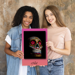 Create Your Own Artistic Skull Photo Poster - Personalized with Text and Colors