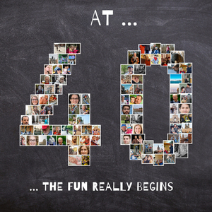 Create Your Custom 40th Birthday Photo Collage - Personalize with Pics & Fun Quotes Create Your Custom 40th Birthday Photo Collage - Personalize with Pics & Fun Quotes