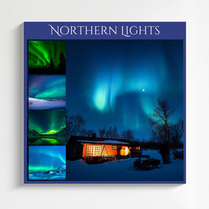 Premium Nature Collage Print – Create your aurora, waterfall, rainbow & storm art