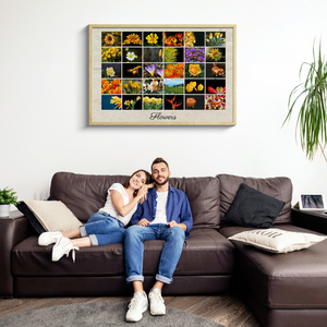 Create Your Classic Floral Grid Poster - Customize Photos and Text