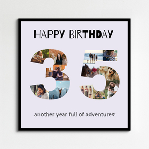 Celebrate 35th Birthday: Custom Photo Collage & Text Celebrate 35th Birthday: Custom Photo Collage & Text