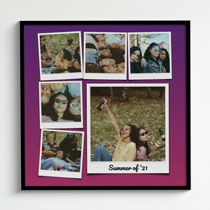 Create Your Retro Polaroid Photo Collage: Add Personal Text & Vivid Backgrounds