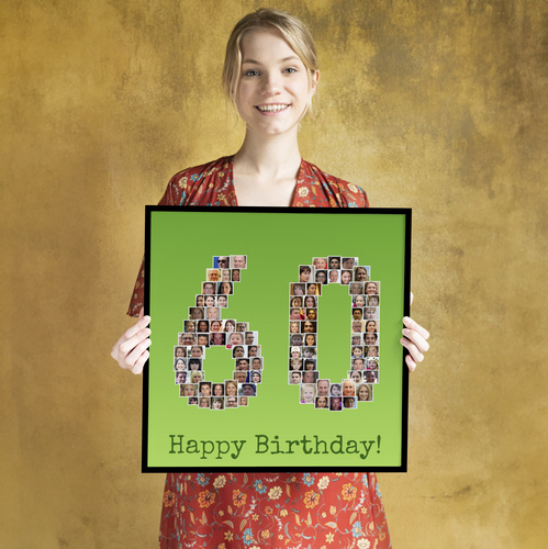 Create a Custom 60th Birthday Alu-Dibond Photo Collage