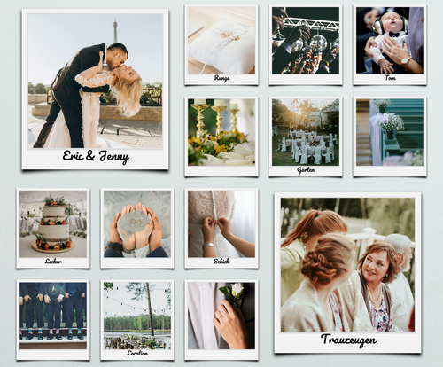 Create Your Wedding Polaroid Acrylic Collage: Personalize with Photos & Text