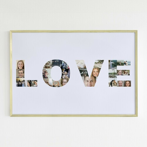 Word LOVE as photo collage