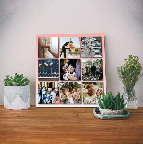 Create Your Own Wedding Photo Grid Poster - Personalized Gift