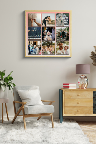 Create Your Own Wedding Photo Grid Poster - Personalized Gift
