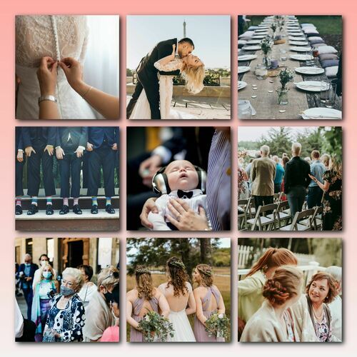 Create Your Own Wedding Photo Grid Poster - Personalized Gift