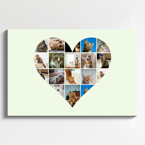 Cat Heart Photo Collage - Create yours now, add your cat's name or custom text
