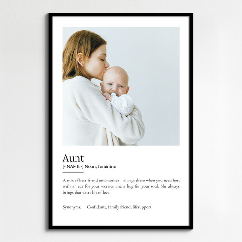 Create Your Own Aunt Definition Poster - Personalized Gift with Photos