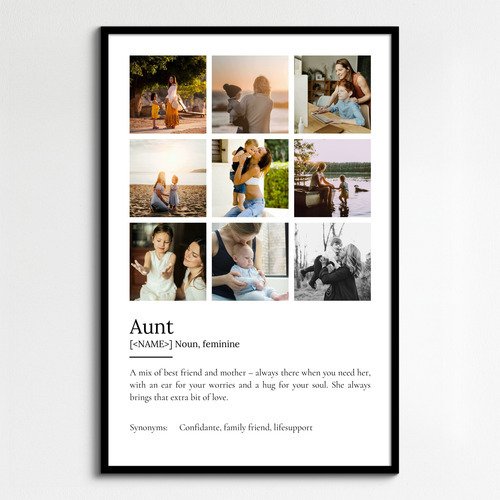 Create Your Own Aunt Definition Poster - Personalized Gift with Photos