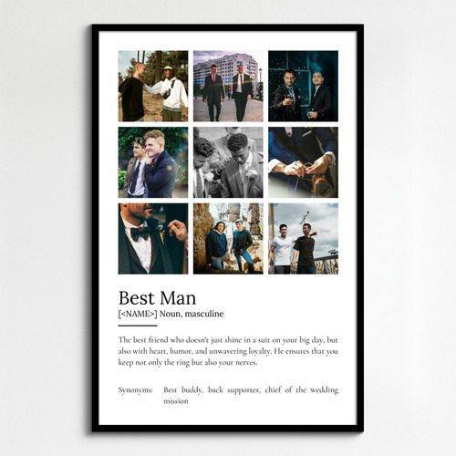 Create Your Own Best Man Definition Poster - Personalized Photo Gift