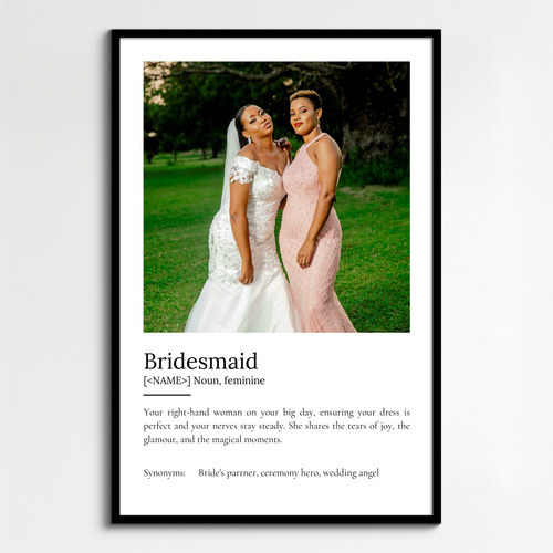 Create a Personalized Bridesmaid Definition Poster: Customize Photos & Text