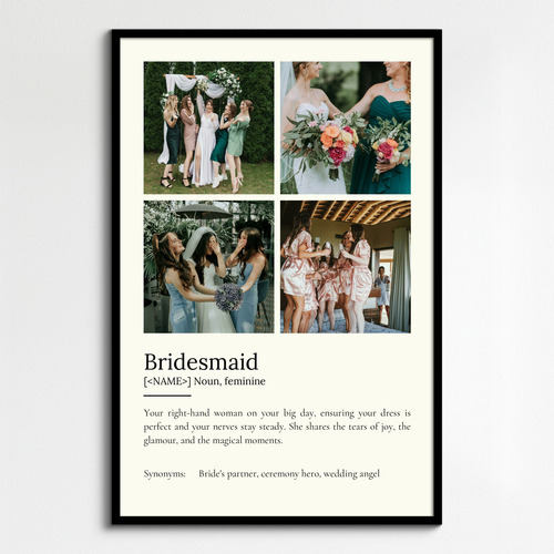 Create a Personalized Bridesmaid Definition Poster: Customize Photos & Text