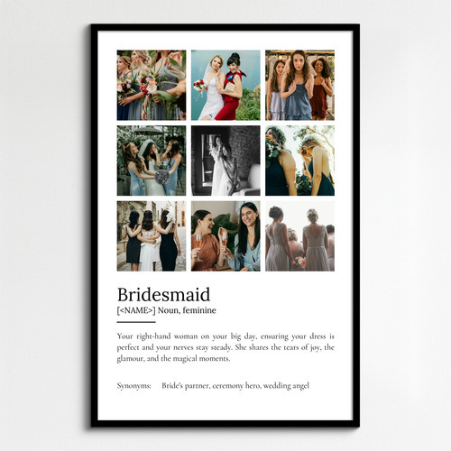 Create a Personalized Bridesmaid Definition Poster: Customize Photos & Text