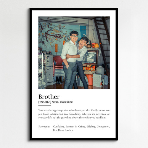 Customize Your 'Brother' Duden-Style Definition Poster: Personalized Photos & Text