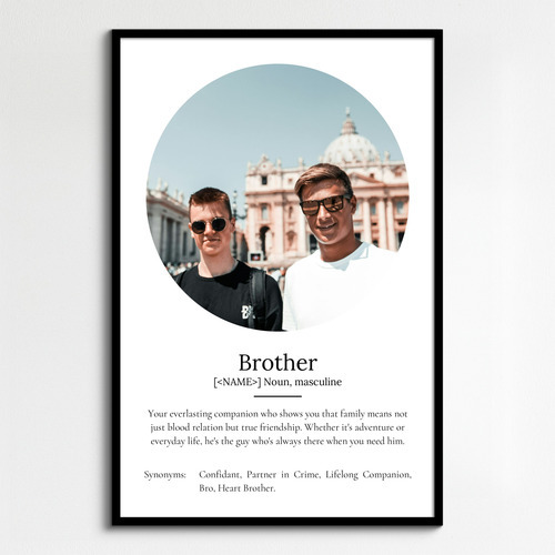 Customize Your 'Brother' Duden-Style Definition Poster: Personalized Photos & Text