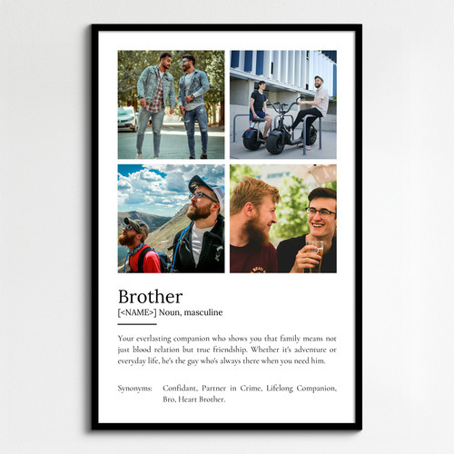 Customize Your 'Brother' Duden-Style Definition Poster: Personalized Photos & Text