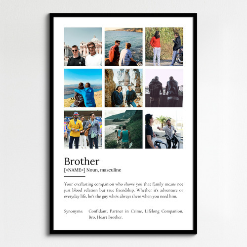 Customize Your 'Brother' Duden-Style Definition Poster: Personalized Photos & Text