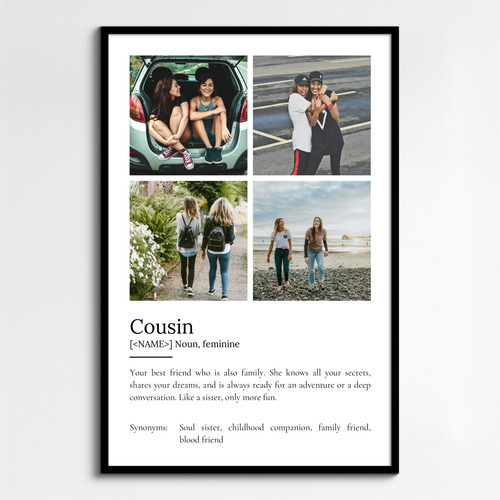 Create Your Custom Cousin Definition Poster - Personalize with Your Photos & Text