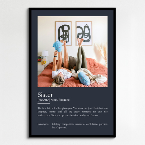 Create Your Personalized Sister Definition Poster – Add Up to 9 Photos