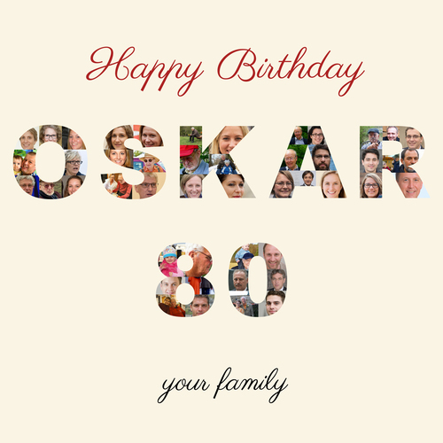 Create a Personalized Birthday Photo Collage with Custom Name & Number