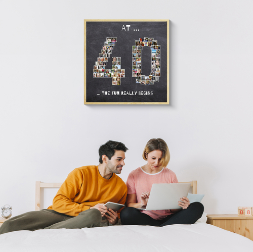 Create Your Custom 40th Birthday Photo Collage - Personalize with Pics & Fun Quotes