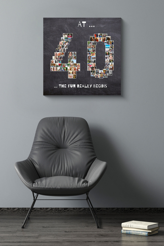 Create Your Custom 40th Birthday Photo Collage - Personalize with Pics & Fun Quotes