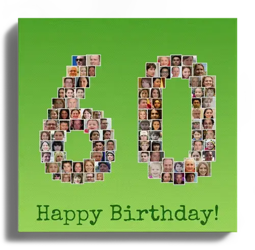 Create a Custom 60th Birthday Alu-Dibond Photo Collage