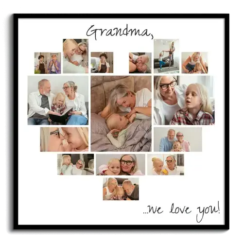 Create a Heart-Shaped Photo Collage for Grandma - Customize & Gift