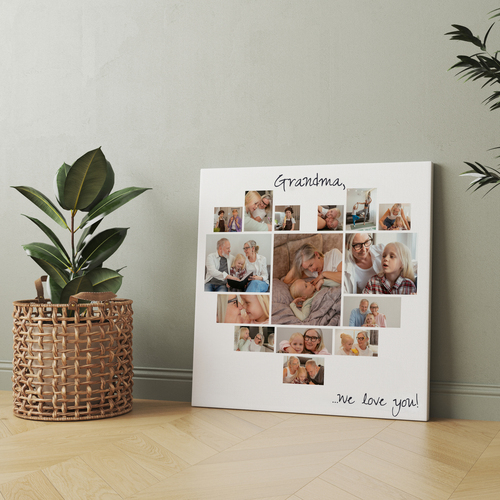 Create a Heart-Shaped Photo Collage for Grandma - Customize & Gift