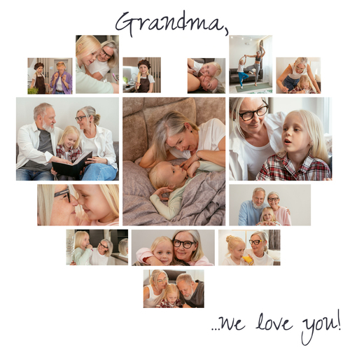 Create a Heart-Shaped Photo Collage for Grandma - Customize & Gift