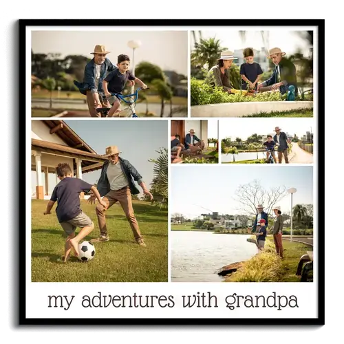 Grandpa Photo Collage Poster – Design Yours Now: 6 Photos, My Adventures with Grandpa