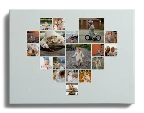 Create Your Heart-Shaped Child Photo Collage on Acrylic