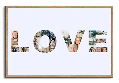 Create Your Own "LOVE" Wedding Photo Collage - A Romantic Personalized Gift