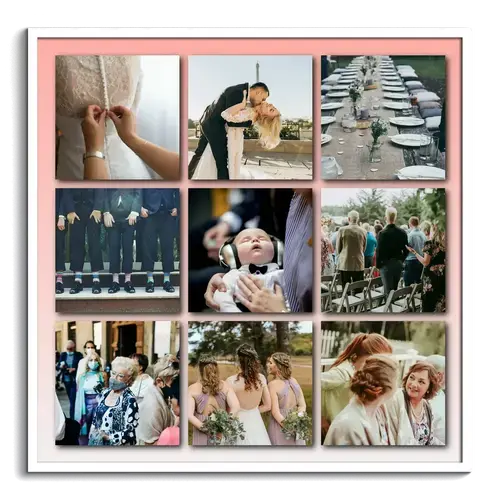 Create Your Own Wedding Photo Grid Poster - Personalized Gift
