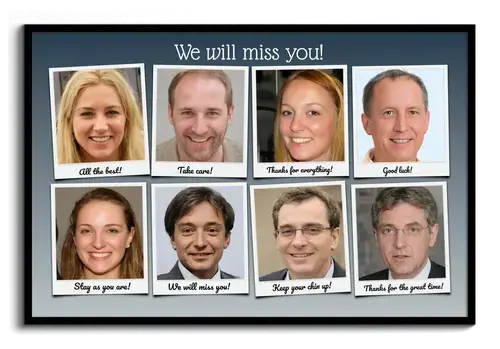 Create a Polaroid-Style Farewell Collage - "We'll Miss You"
