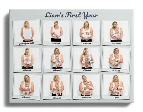 Baby First Year Photo Series with Labels