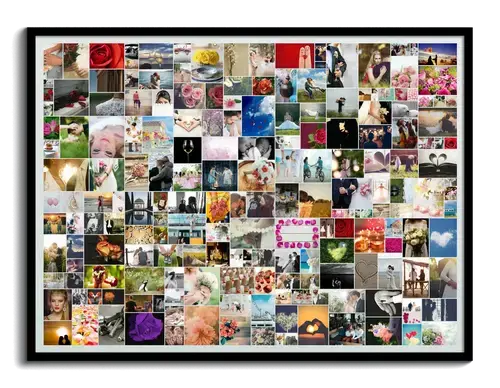 Collage with Two Hundred Photos Random Arrangement