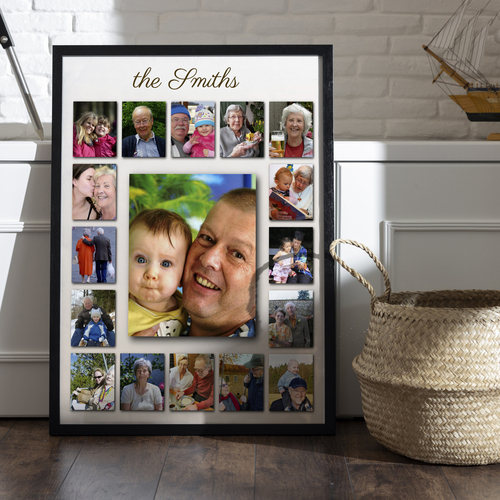 Create a Family Photo Collage Poster: Personalize with Your Photos & Text