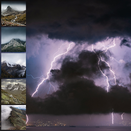 Premium Weather Photo Collage Prints - Create your fog & thunderstorm landscapes