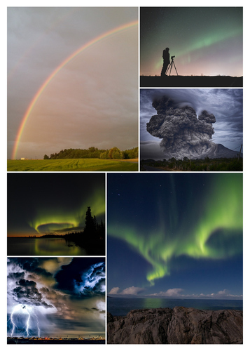 Premium Nature Collage Print – Create your aurora, waterfall, rainbow & storm art