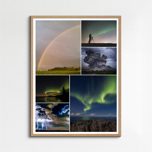 Premium Nature Collage Print – Create your aurora, waterfall, rainbow & storm art